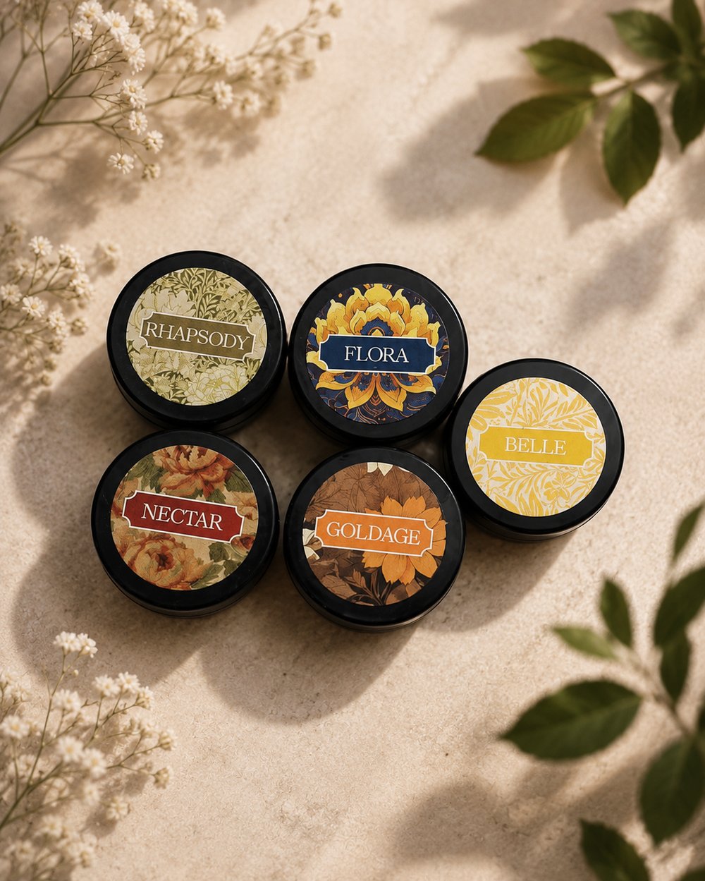 Roohaniyya solid perfume tins